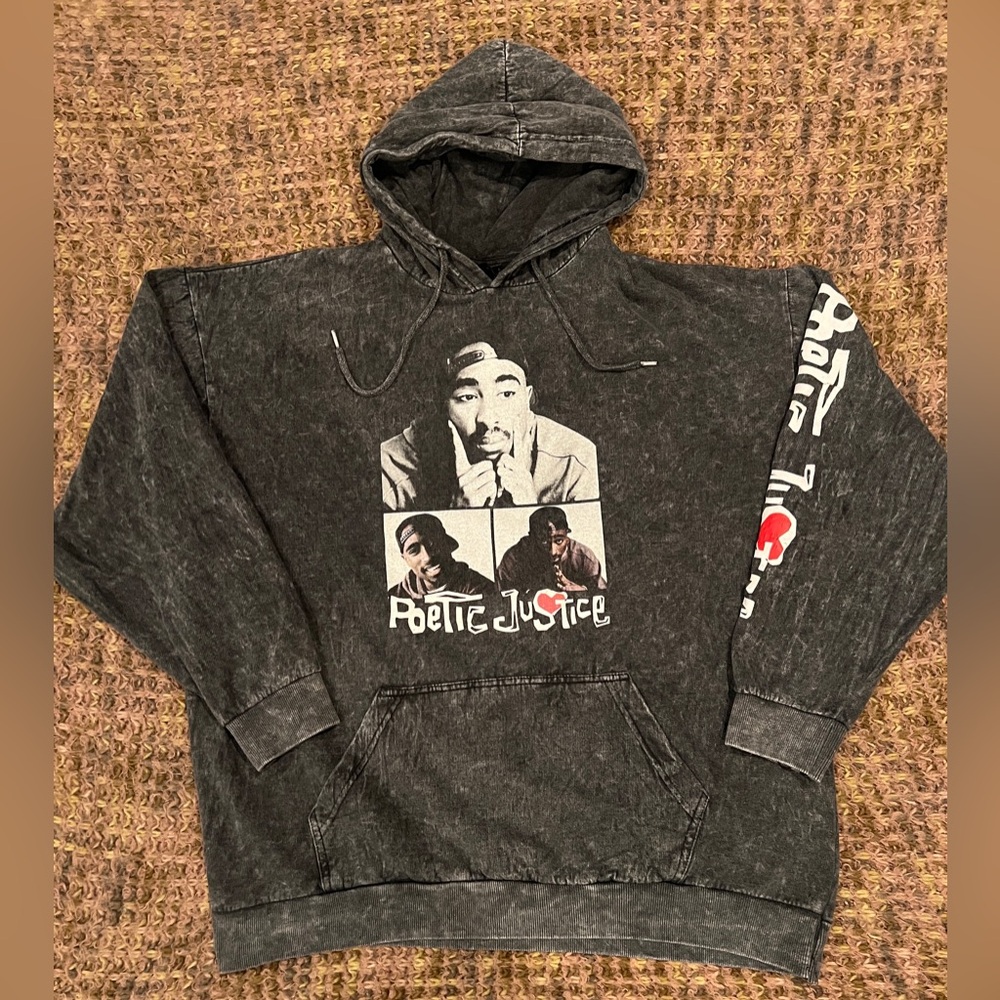 Chemistry “Poetic Justice” 2Pac sweatshirt, 90s Movie, Unisex 1X, Acid wash grey - Picture 7 of 15